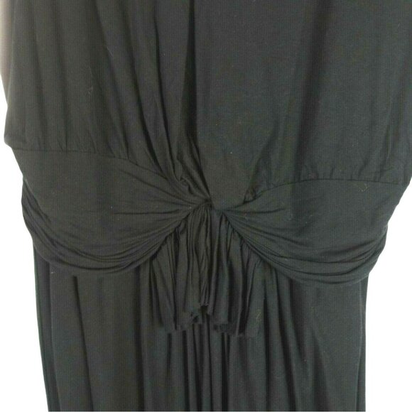 Witchery Dress Womens 10 Black Sleeveless Midi Tencel Drop Waist From Australia - Picture 4 of 11